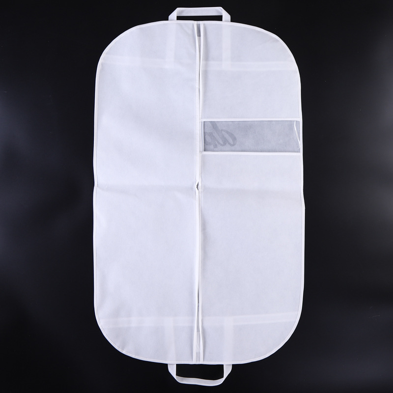 white Compostable window transparent small garment bag clear suit cover for storage hanging customize logo with non-woven