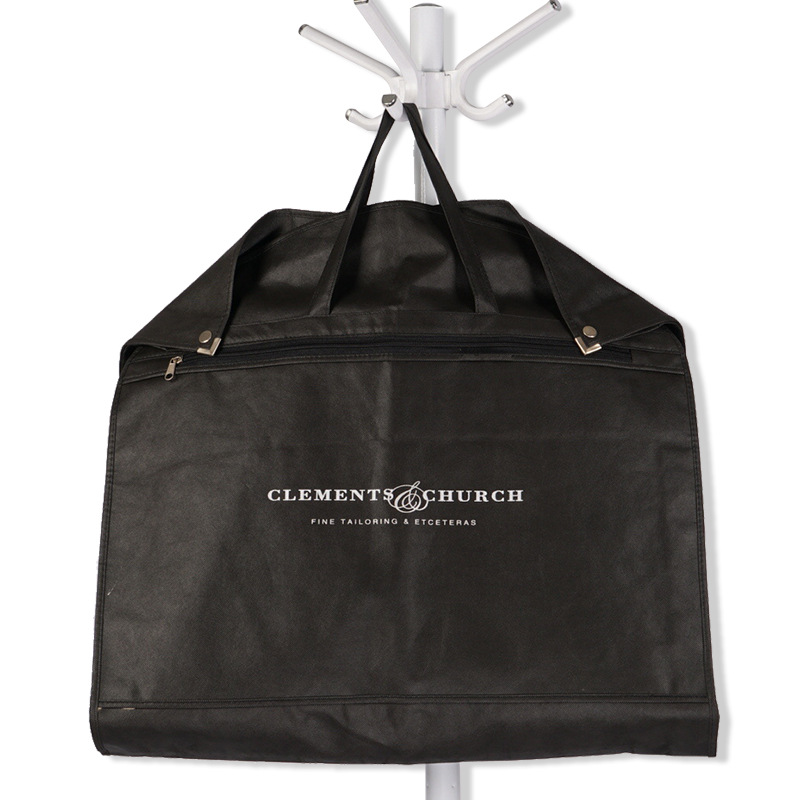 Hot Customized with bottom corner Clothing Black Suit Bag travel Garment Dustproof Compostable Cover Bag Storage