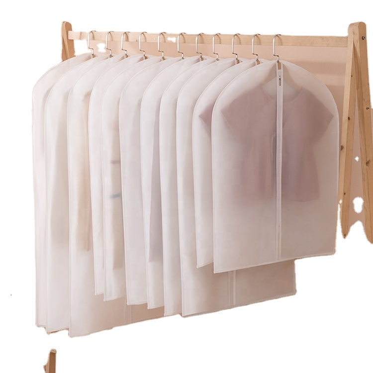 Translucent clothes are high quality and dustproof recycled poly custom hanging garment cover bag white