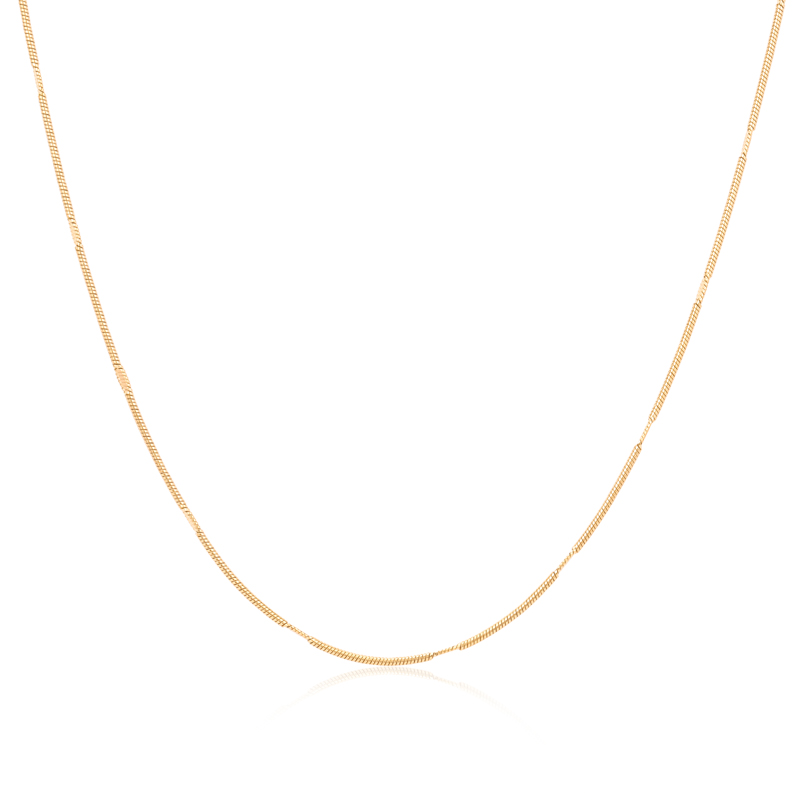 Embossed Round Snake Chain Necklace