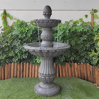 Wholesale nice cheap home and garden decoration resin 2 tier water fountain