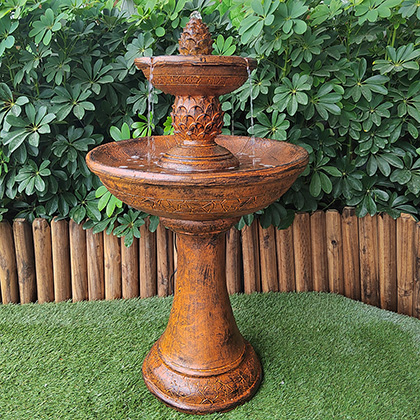 Wholesale nice and cheap rusty color resin water fountain garden decoration