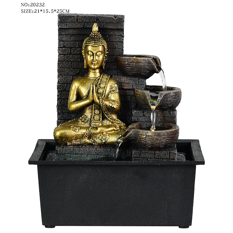 Various styles very nice resin tabletop religious buddha water fountain for indoor decor for sale