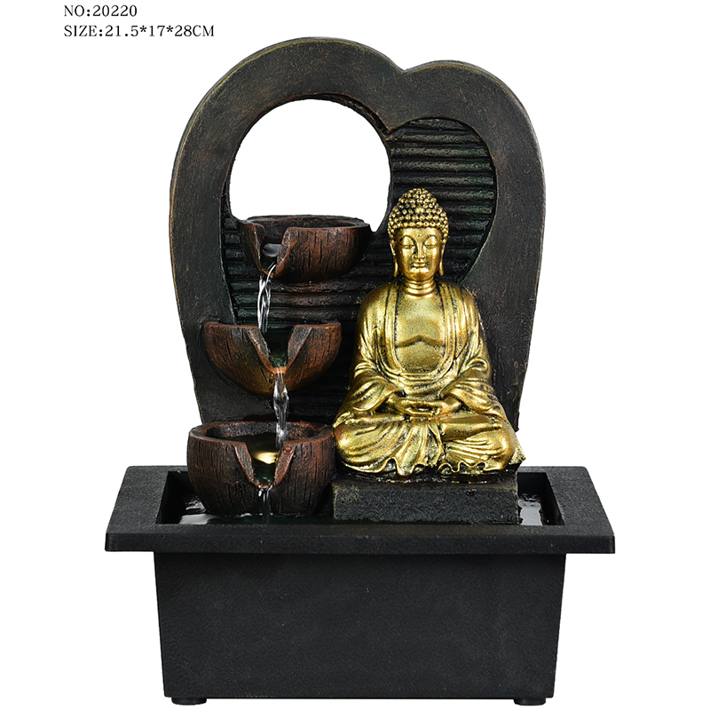 Direct factory for various styles resin tabletop religious buddha water fountain for indoor decor