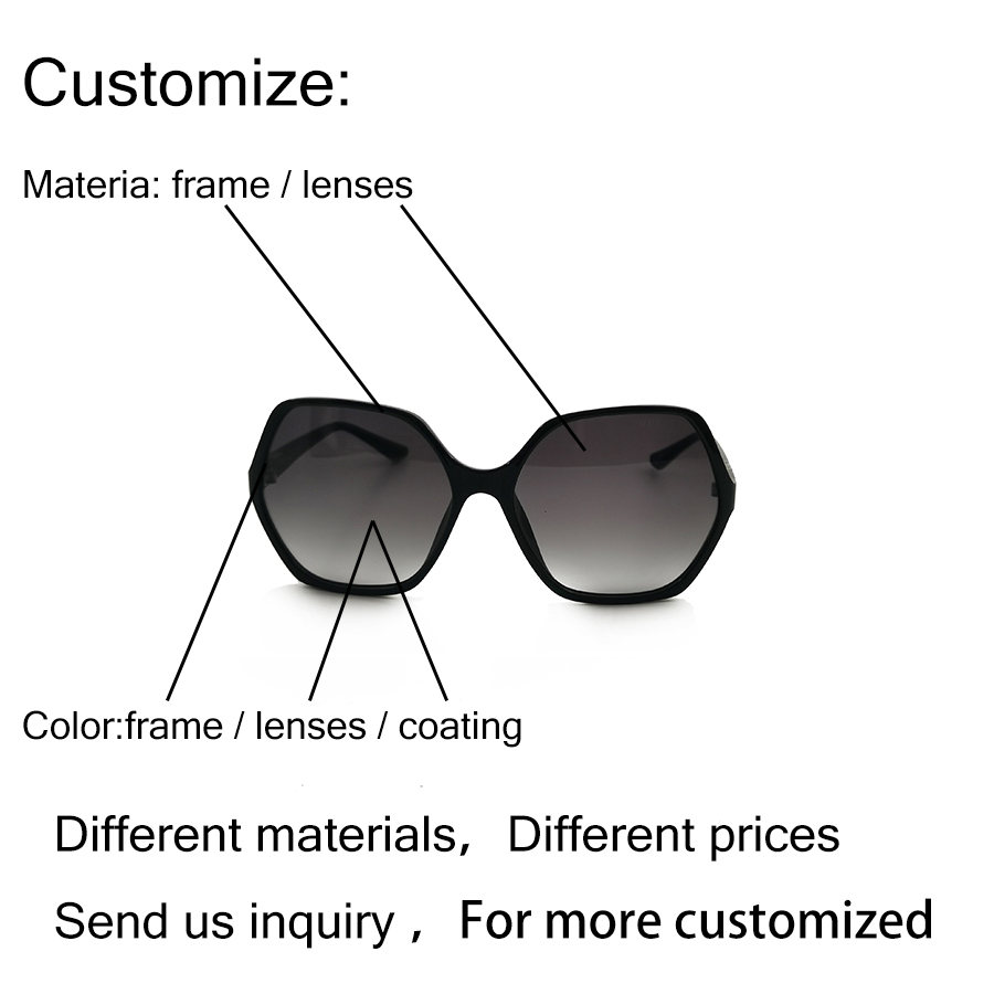 2023 Oversize Fashion Sunglasses high quality Women Sunglasses custom logo high definition sunglasses