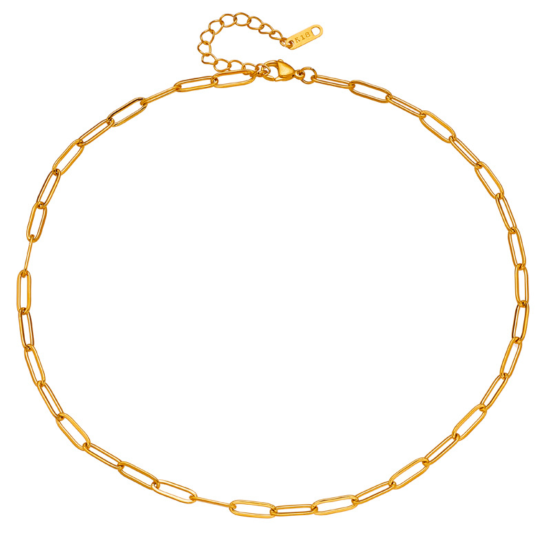Gold Plated Stainless Steel Paperclip Chain