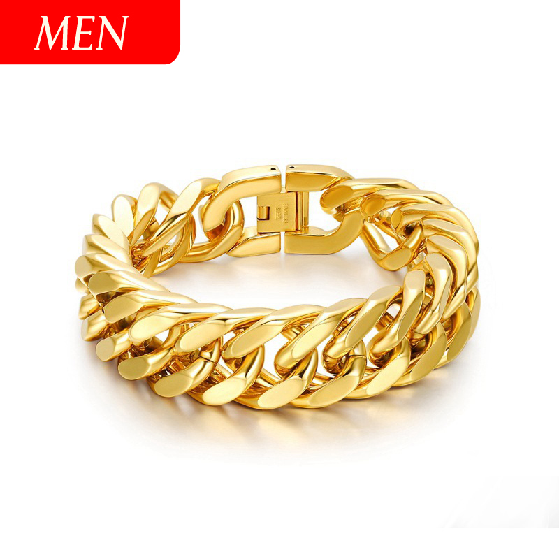Mens Gold Link Bracelet
