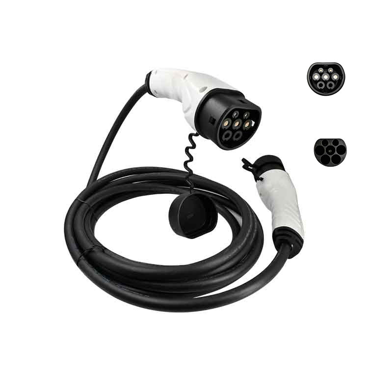 Single Phase16A 32A Adjustable Portable Fast AC Type 2 To Type 2 Ev Tesla Car Charging Gun3.5kw Electric Car Charging Cable 5m