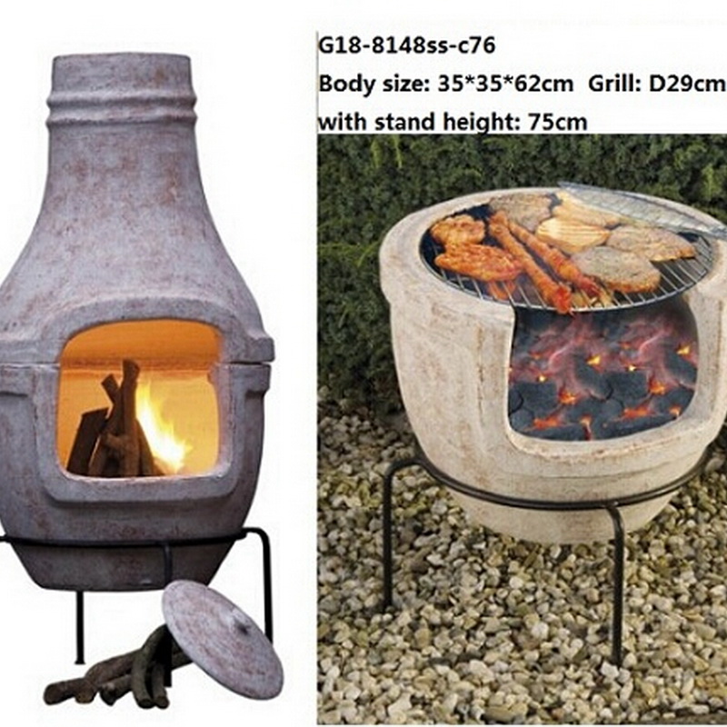 China factory for hot selling wood fired Classic Outdoor Clay Pizza Oven Fire Pit With Cooking Grill And Pizza Stone