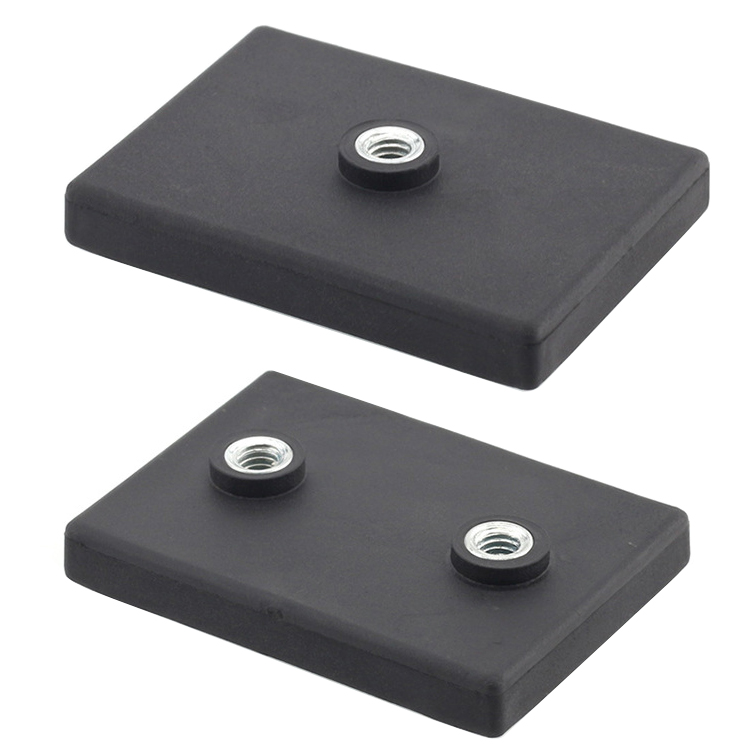 Block Rubber coated magnet 43*31*6 mm Rectangular rubber coated neodymium magnets Rubber pot magnet