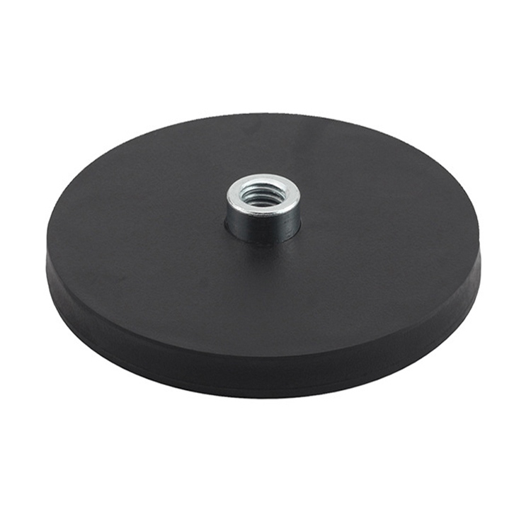 Strong round rubber coated magnet D88 mm rubber coat pot magnet N52 magnet with rubber coating