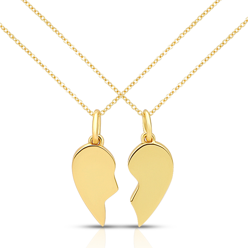 Best Friend Heart Necklaces for 2 crafted in 925 sterling silver