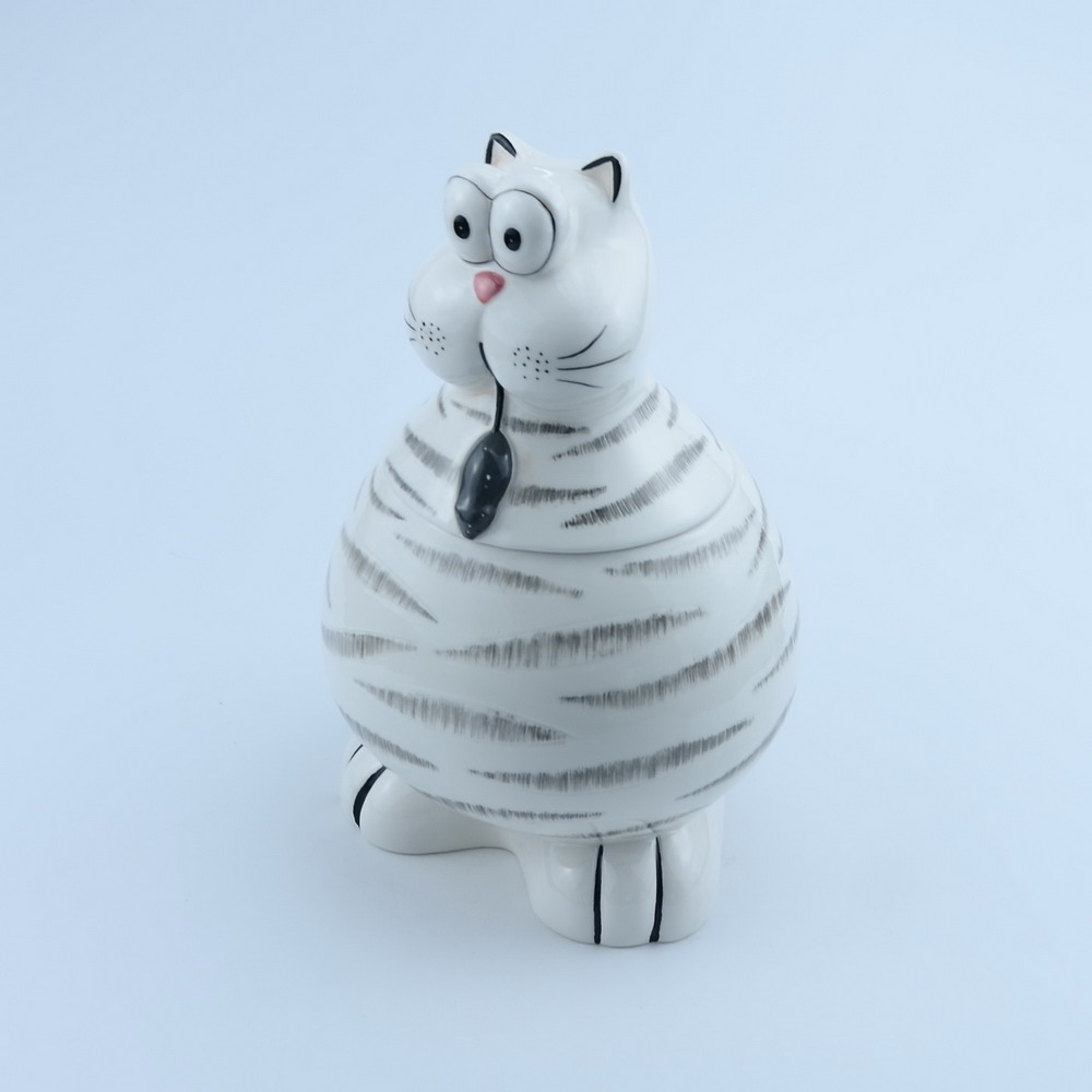 Ceramic Jar with Cat-Inspired Design