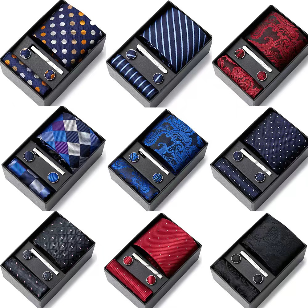 Men's tie set 100% polyester silk feeling top quality and best price