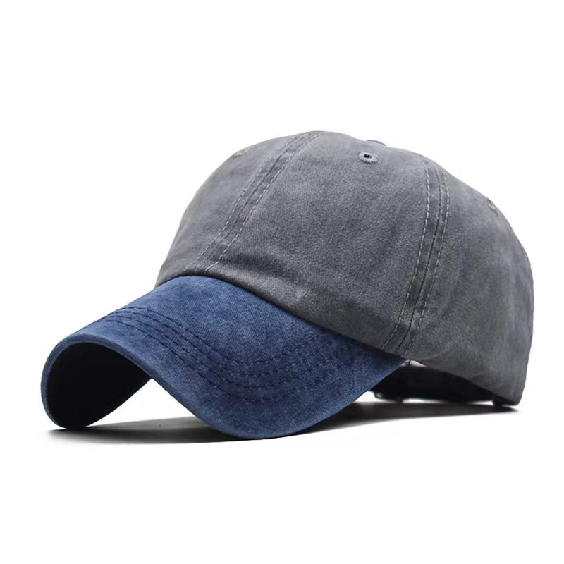Denim washed 2 tone color baseball caps 6panel 100% cotton Demin fabric with cheap price baseball hats.