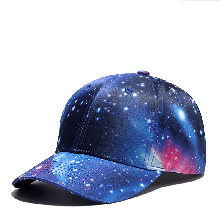 Men's and women's baseball caps, polyester starry sky duckbill caps, summer fashionable hip-hop caps