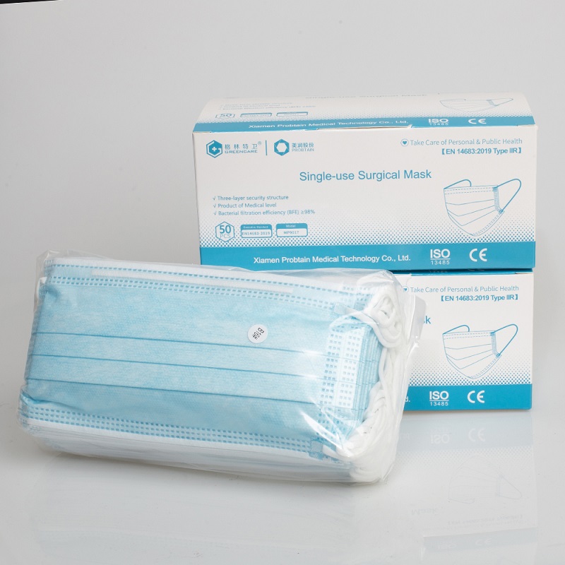 CE Approved Greencare 3 layer Disposable Surgical Mask EN14683 Single Use Medical Surgical Mask