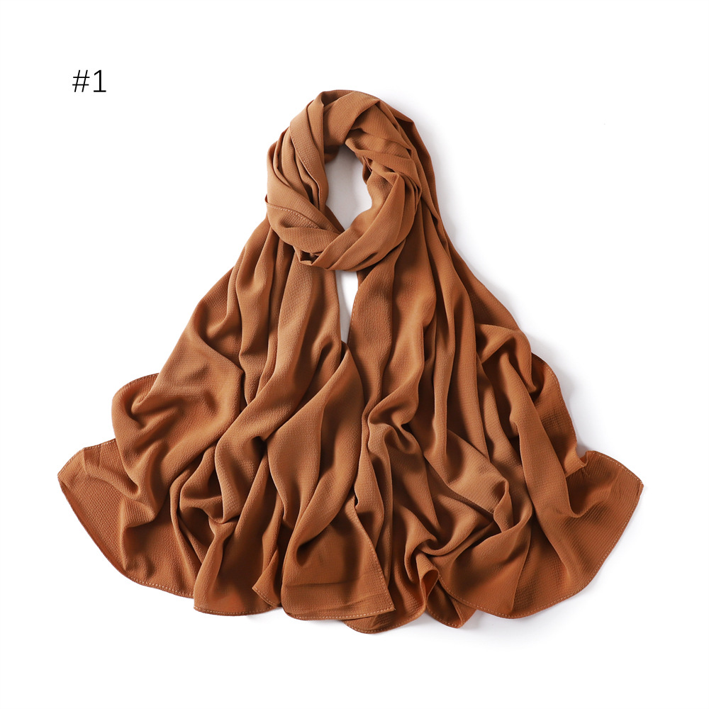 New Fabric Solid Color Chiffon Women's Scarf Cover Gauze Scarf