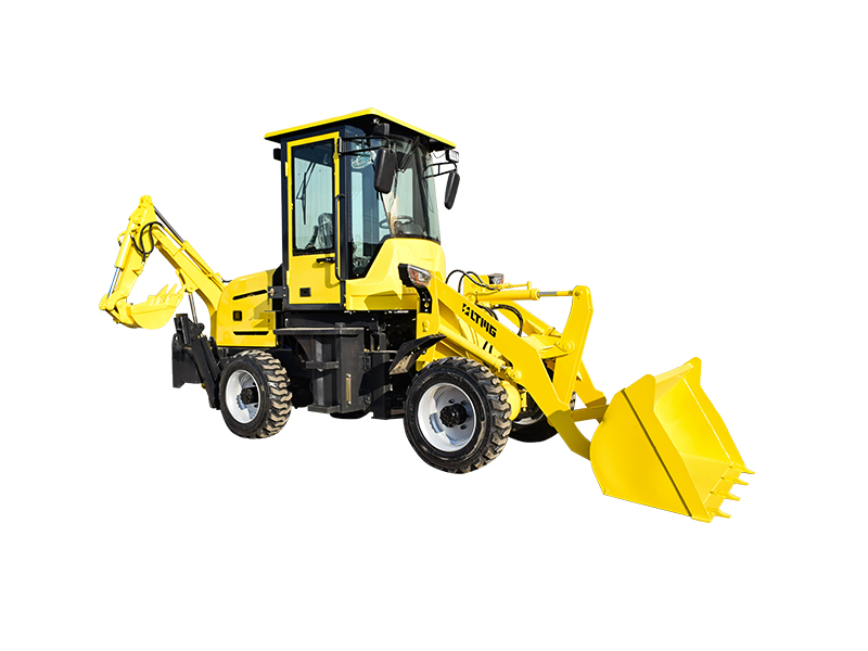 Compact backhoe loader With Enclosed Cabin