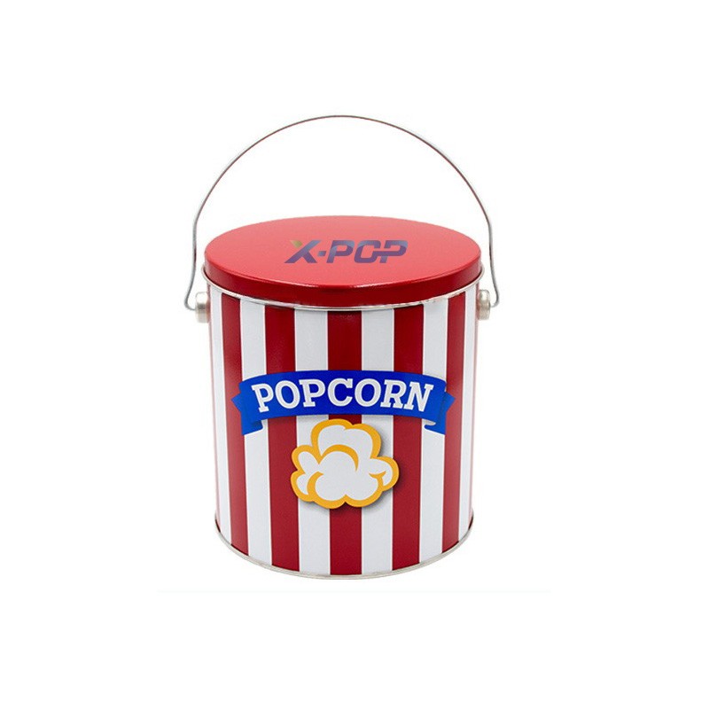 Popcorn Tin Can with Lid Popcorn Bucket with Lid