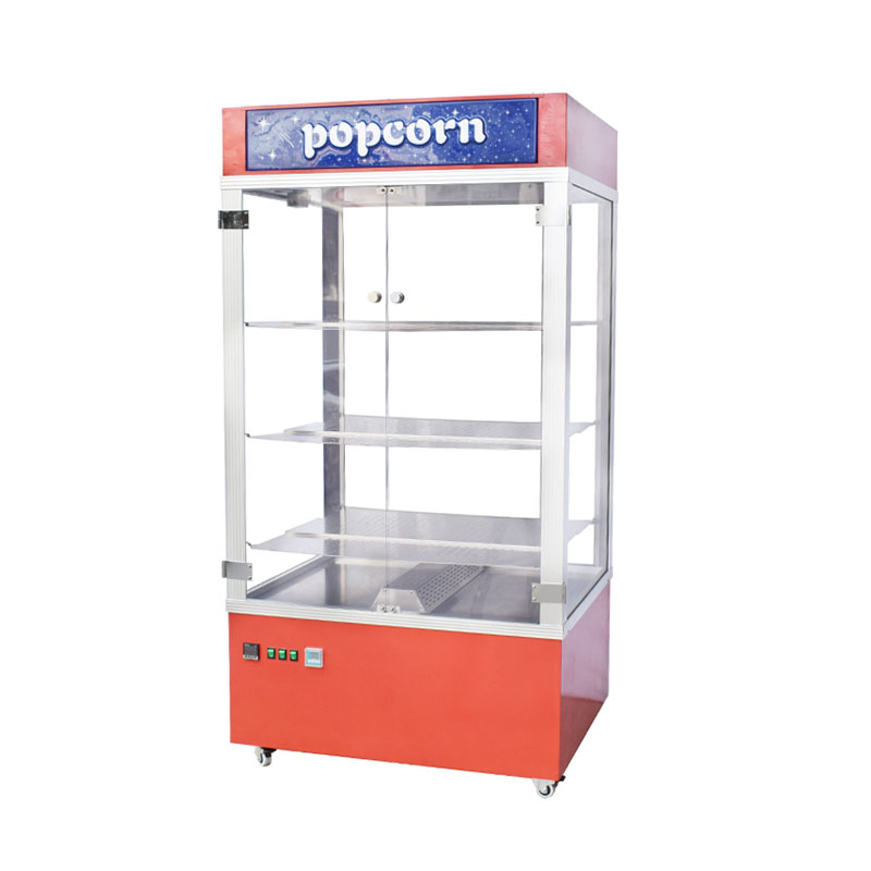 Floor Type Snack Food Display Showcase Popcorn Warmer Cornditioner Cabinet