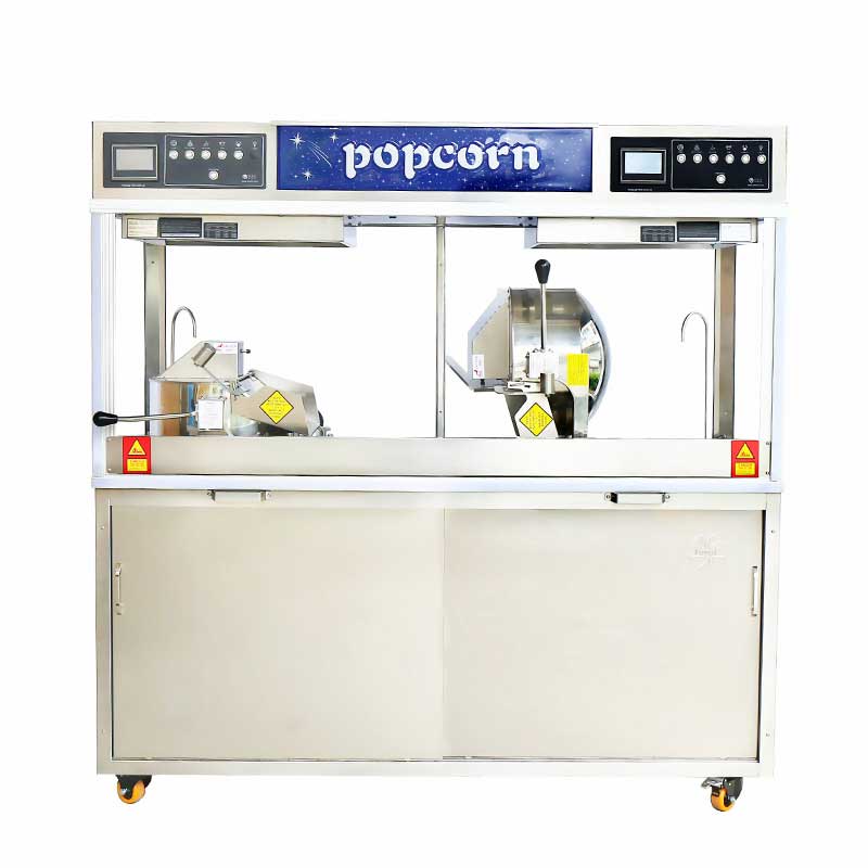 Electromagnetic Twin Batch Popcorn Machine for 36 oz Double Kettle