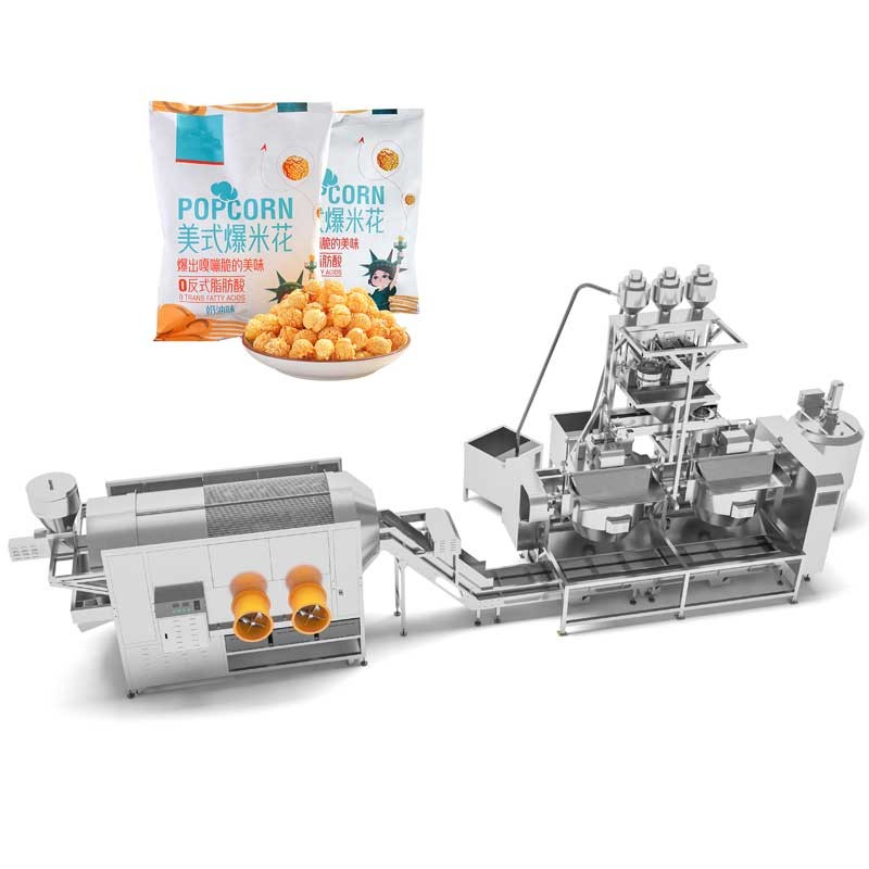 Fully Auto Popcorn Line Automated Batch Popcorn Making and Coating Lines