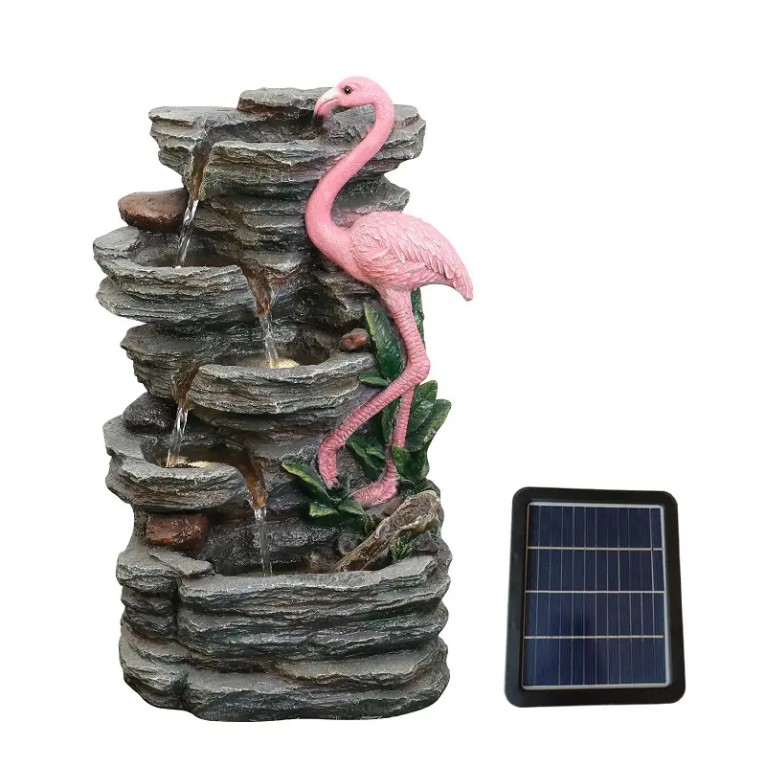 Wholesale Home And Garden Decoration Solar Powered Flamingo Outdoor Garden Fountain