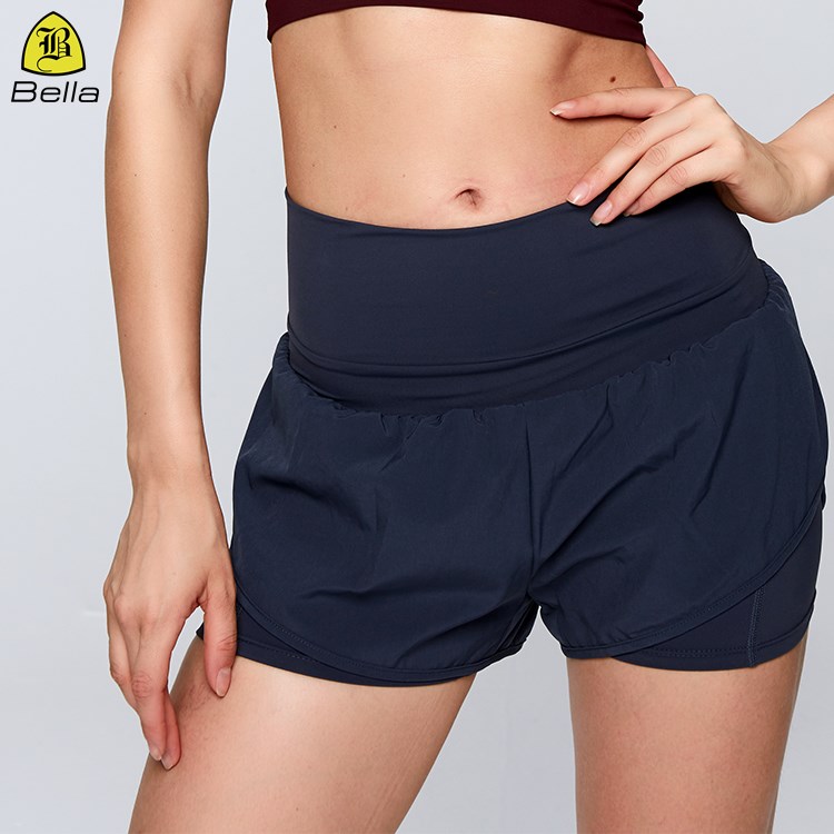 High Waist Stretch Liner Layer Quick Dry Sports Shorts