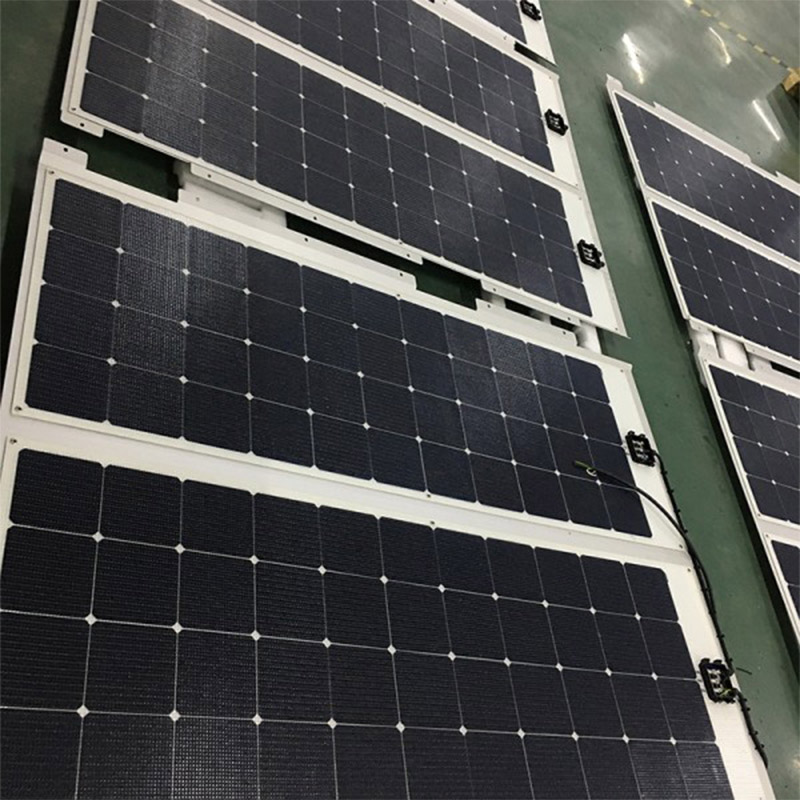 150W SUNPOWER Semi Flexible Solar Panel With Steel Base For Motorhome Use