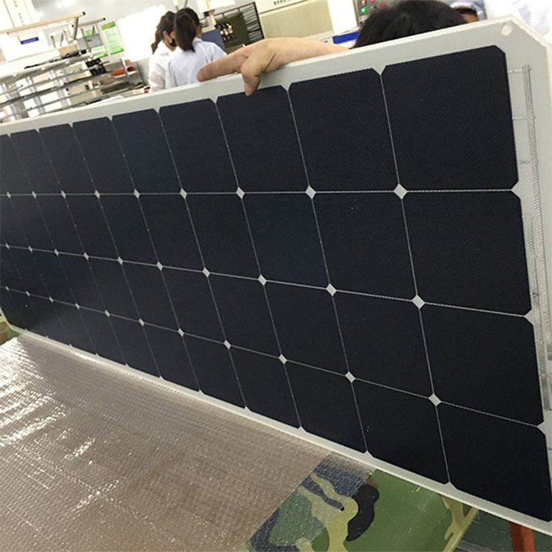 170W Semi Flexible Solar Panel With 1mm Aluminum Inside Of Panel